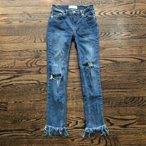 Free people frayed bottom skinny jeans